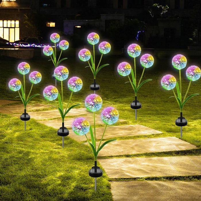 Solar Dandelion Flower Garden Lights Outdoor Waterproof Decoration Solar Fower Light for Garden Lawn Yard Art Wedding Decoration