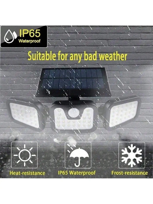 Upgraded Solar Security Lights Outdoor-270°Smart Human Detection&3-Way Adjustable Head IP65 Waterproof Motion Sensor Wall Floodl
