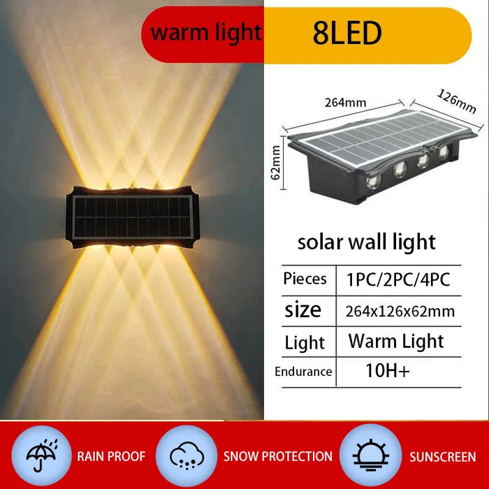 Solar LED Light, Outdoor Waterproof Wall Lamp, Streetlights Exterior Garden Decoration Yard Porch Walkway Solar Wall Light Home