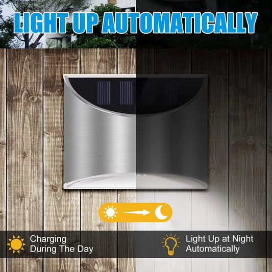 1 Pack Solar Fence Light Solar Garden Light Outdoor Solar Wall Light Solar Deck Light Waterproof For Garden Patio Yard Decor