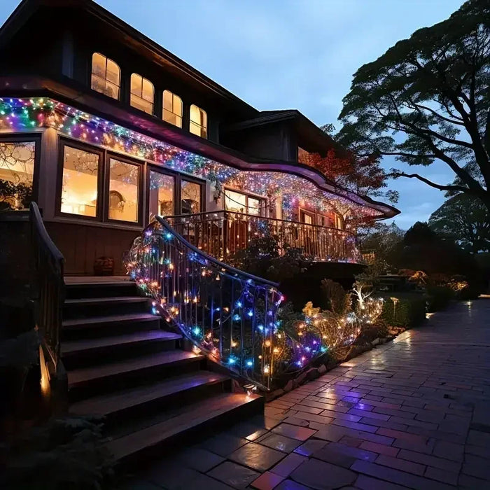 LED Solar Light String 8 Functions Outdoor Waterproof Lawn Starry Sky Christmas Garden Courtyard Decoration Atmosphere Lights