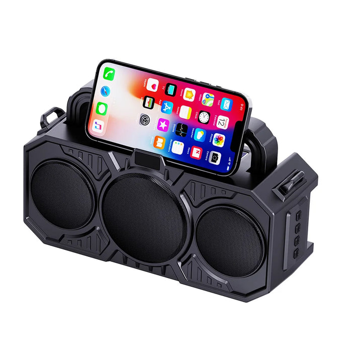 Solar Wireless Bluetooth Speaker Dual Solar Power Rechargeable with Flashlight  FM Radio TF USB MP3 Music Player Audio System