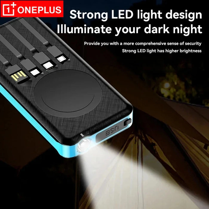OnePlus Solar Power Bank Waterproof Outdoor Camping Portable Folding Solar Panels USB Output Sun Power For iPhone Real Capacity
