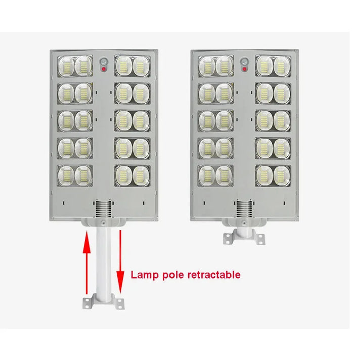 Solar Street Light with High Power Lumens and Motion Sensor for Garden Security1000W, Retractable Pole for Convenience