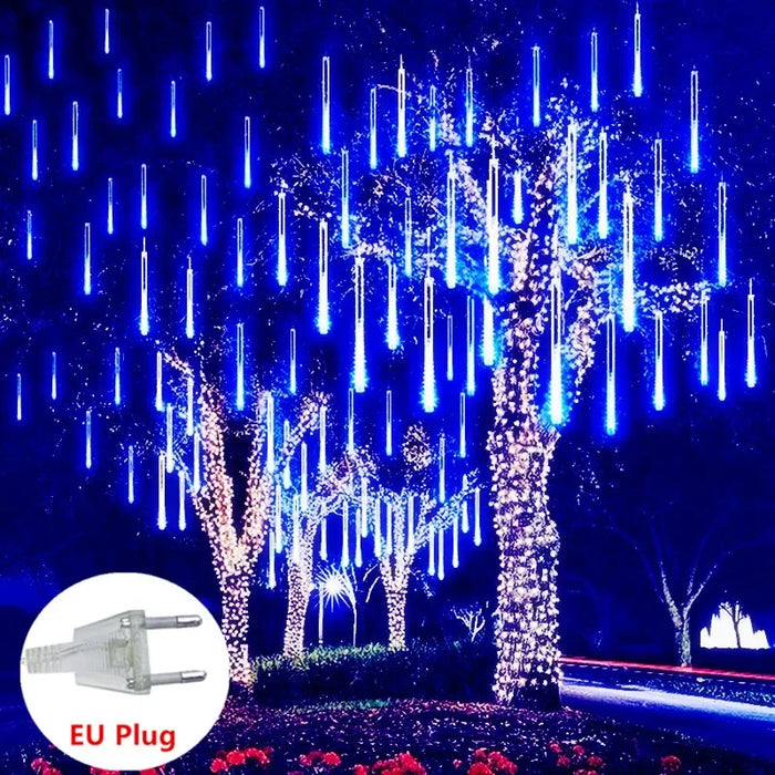 Solar LED String Lights 30CM Meteor Shower Fairy Garland Outdoor Garden Street Lamp Christmas Tree Decorations