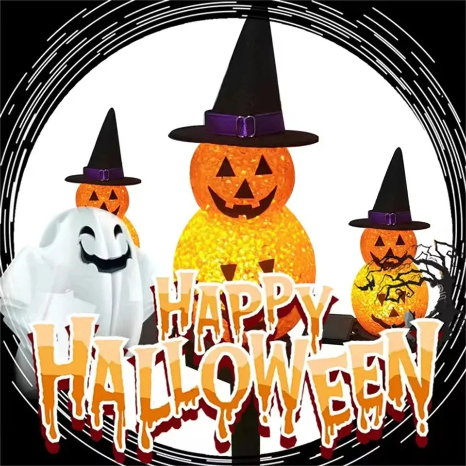 Solar Pumpkin Lamp Halloween  Atmosphere Decoratio Courtyard Outdoor Waterproof Decoration Floor Insertion Atmosphere Light