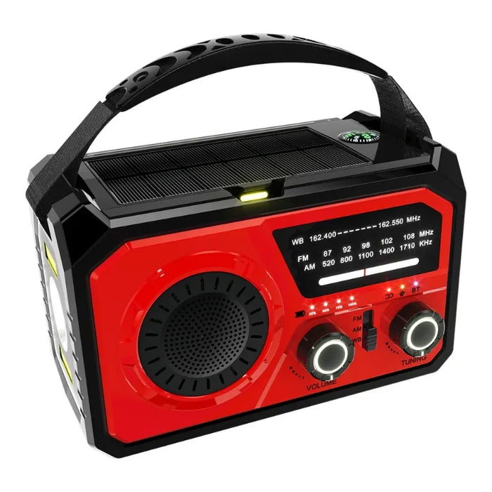 Emergency Radio AM/FM/WB NOAA Weather Radio Type-C Charging Solar Hand Crank Radio with ED Flashlight Reading Lamp Power Bank