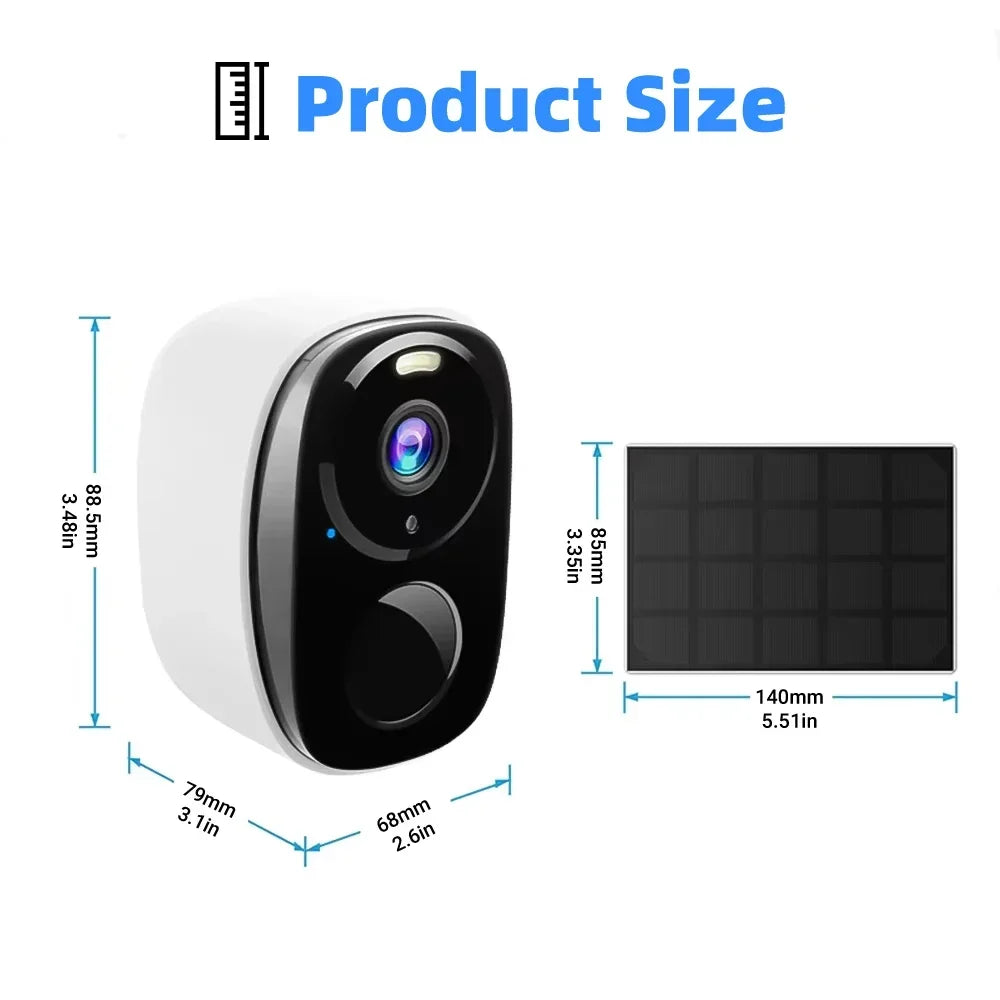 4G Solar Camera 5MP Wireless Outdoor Security Camera with Color Night Vision/Waterproof PIR Motion Alarm Solar/Battery Powered
