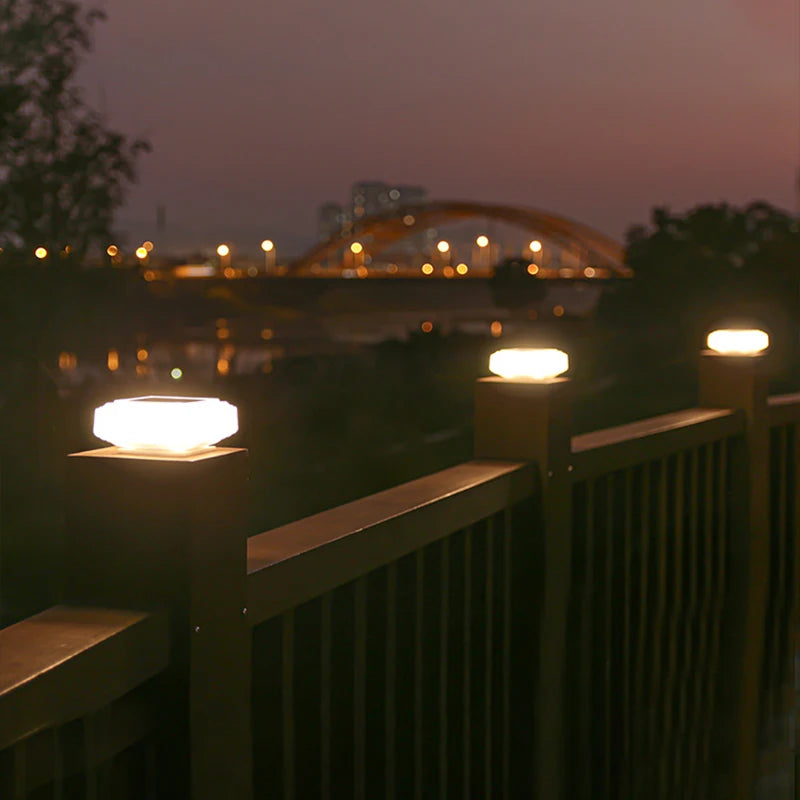 Solar Fence Post Lamp IP65 Waterproof Automatic Day Night Light Landscape Lighting for Outdoor Pathway Garden Camping Home Decor