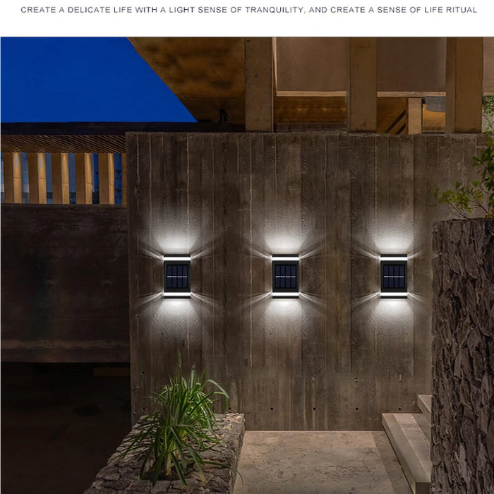Solar Wall Lamp Outdoor Waterproof Solar Powered Up/Down Lighting for Garden Yard Home Exterior Decoration IP65 Solar Path Light
