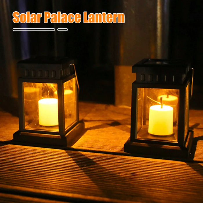 New Solar Palace Lantern Garden Lamp LED Candle Light Floor Light Outdoor Camping Lantern Lawn Garden Decor Landscape Lights