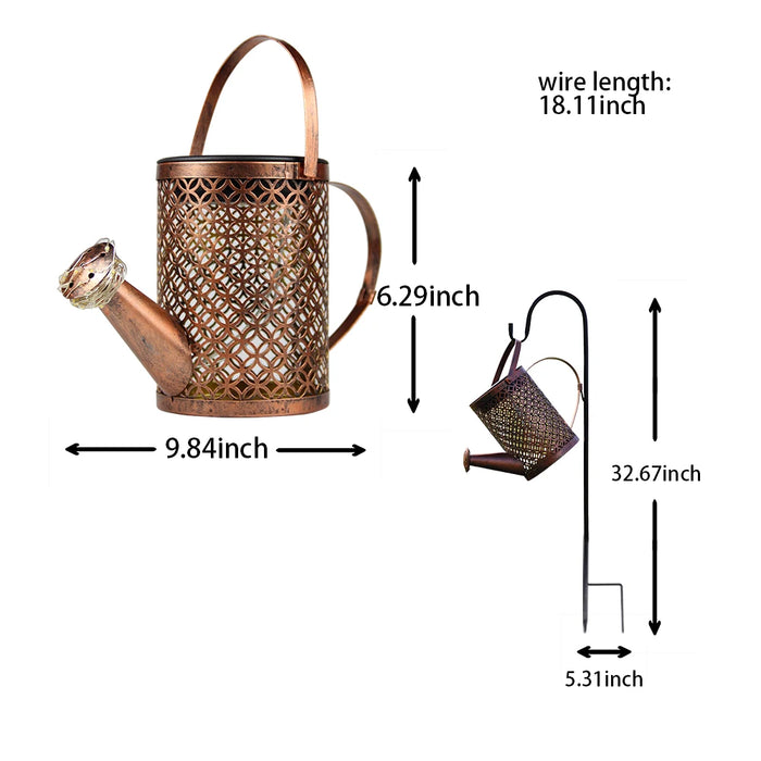 Solar Garden Lights Outdoor Hanging Watering Can Lantern Retro LED Solar Lights Patio Yard Lawn Walkway Terrace Decorations