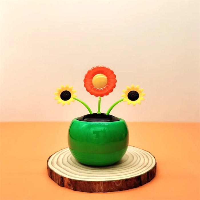 Solar Toys Cute Flower Butterfly Bee Swinging Doll Solar Car Ornament Creative Cartoon Flower Solar Desktop Ornament Decoration