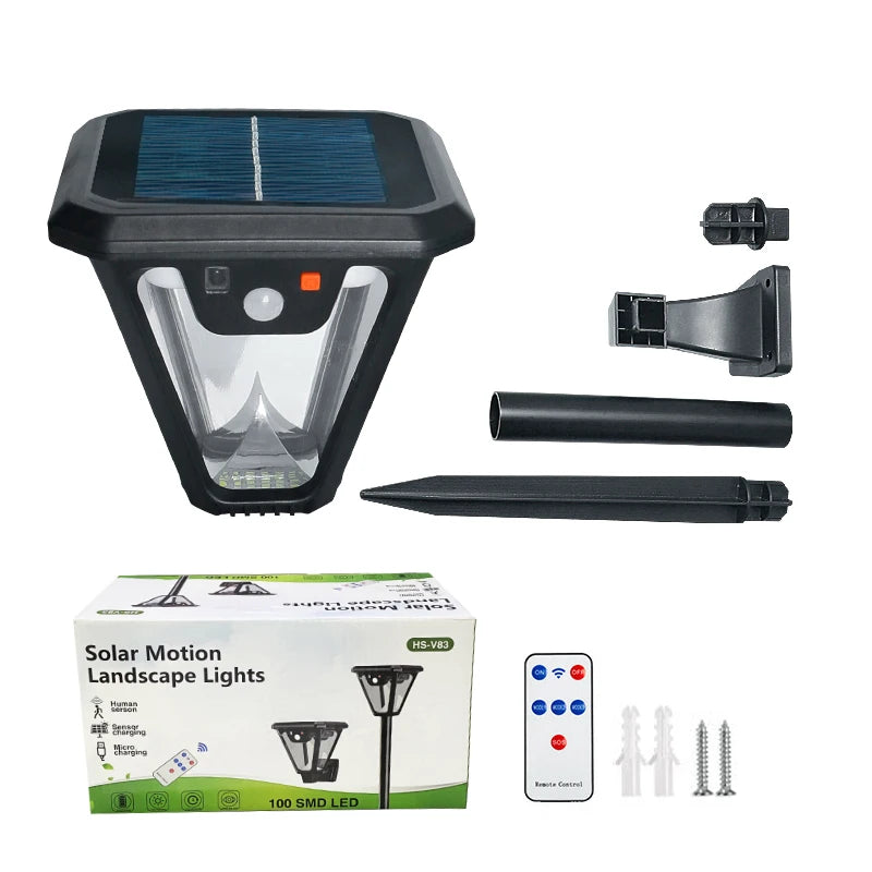 5000K Solar Pathway Garden Decor Lights Outdoor With Motion Sensor IP65 Waterproof Solar Lamp Patio Yard Lawn Sunlight Wall Lamp