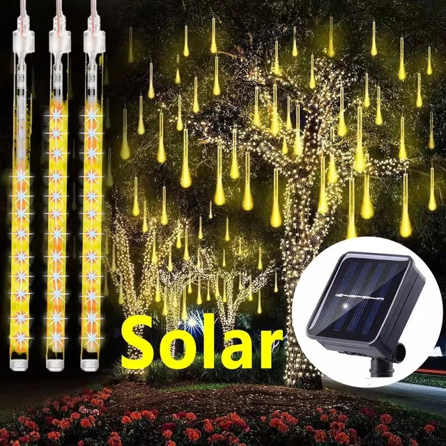 30/50cm Solar LED Meteor Shower Light Holiday String Light Waterproof Fairy Garden Decor Outdoor Led Street Garland Christmas