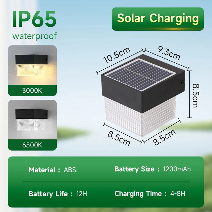 Solar Wall Lamp Outdoor Warm Light Waterproof Lighjt Down Luminous Lighting Balcony Yard Garden Decoration Lights Exterior Wall