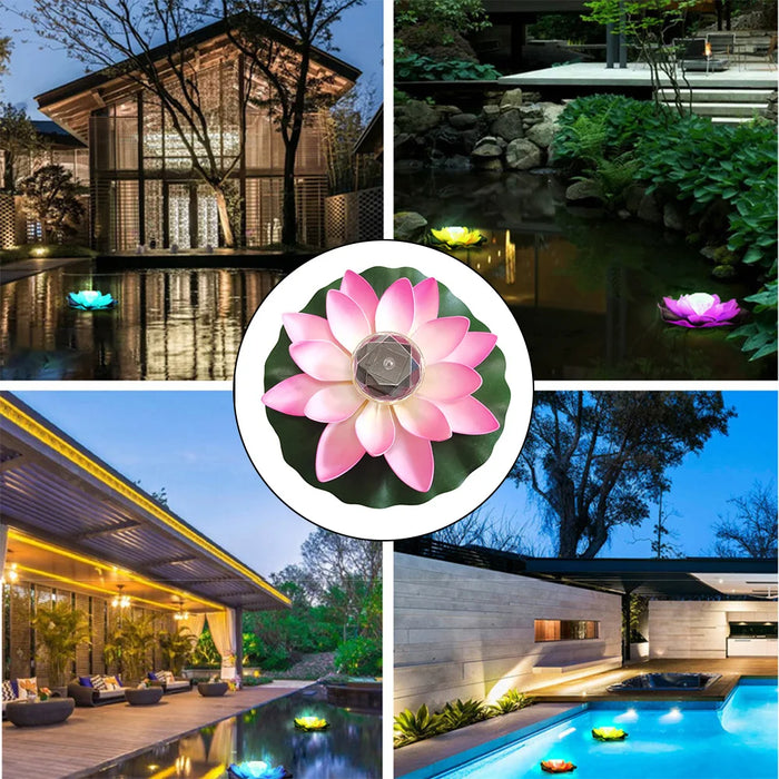 Artificial Floating Lotus Solar Powered Night Lights, Led Energy Saving Lamp, Garden Pool, Pond, Fountain Decor, Lantern Lights
