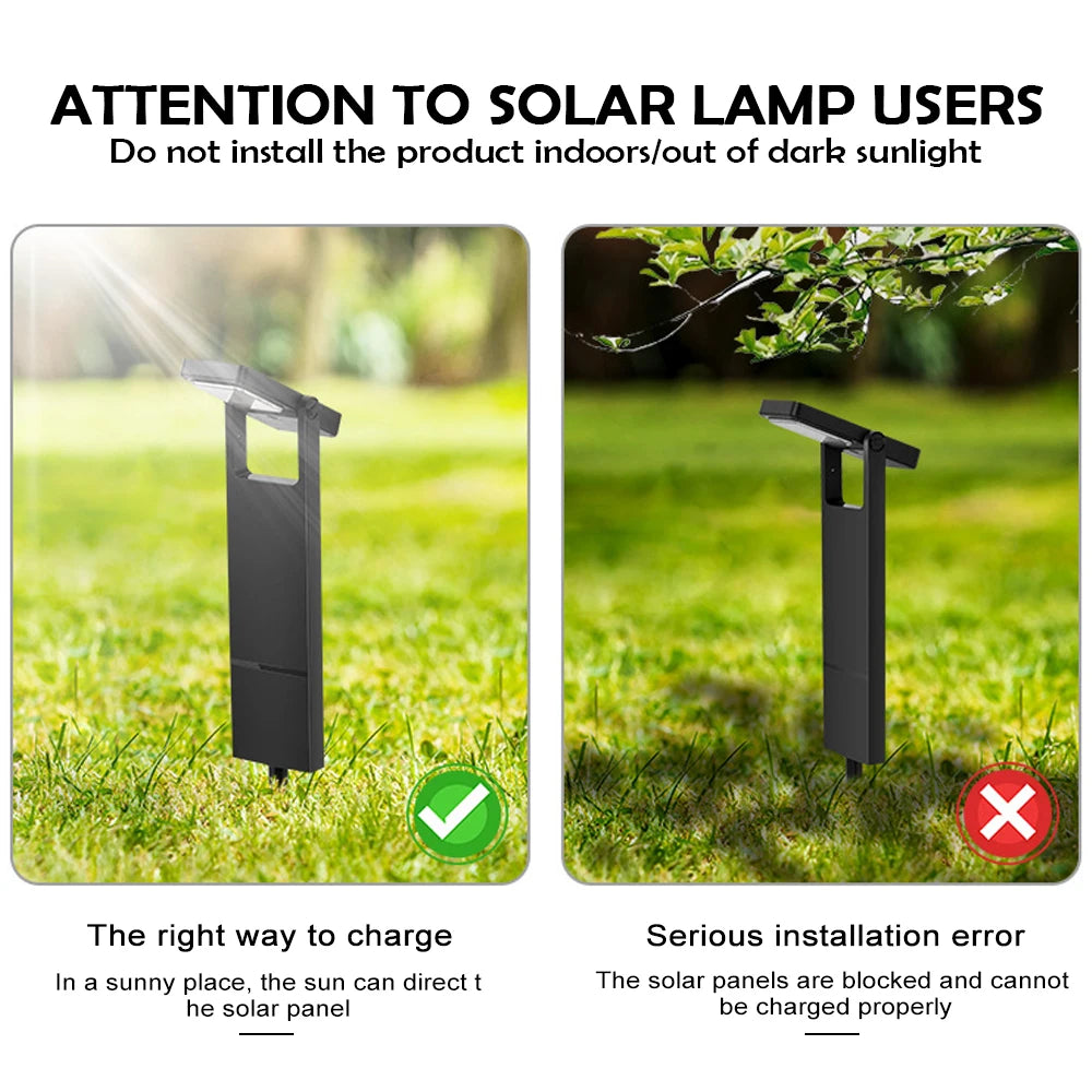 Solar Pathway Lights Outdoor Adjustable Head Solar Path Lights 4Modes 2200 MAh Waterproof  Solar Powered Landscape Light Garden