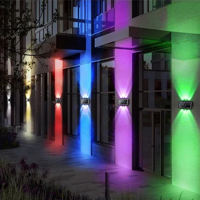 Solar Lights for Outside Solar Fence Lights Outdoor Waterproof LED Up and Down Solar Wall Lamp Porch Decor Garage Yard Garde