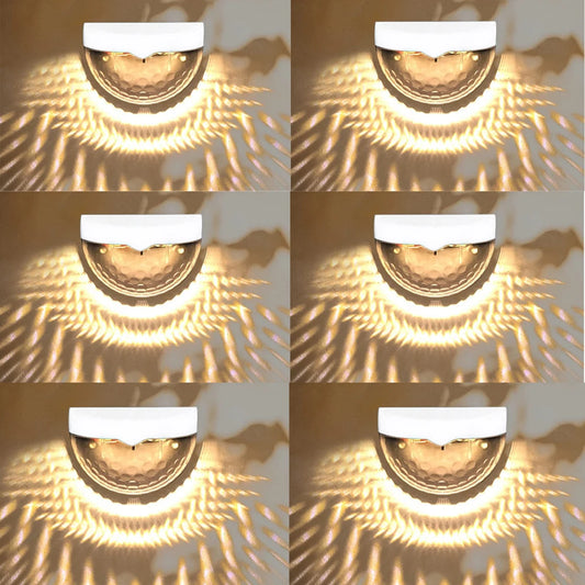 6PCS Solar Fence Lights Deck Lights Solar Wall Mount Outdoor Lamp White LED Lamp Lighting For Garden Home Patio Yard Camp Light
