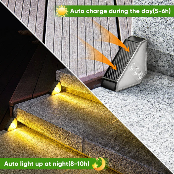 Solar Step Lights, Outdoor Stair Lights, Step Lights, Courtyard Decorative Atmosphere Lights, Suitable for Courtyard, Garden, Park, Deck, Stair Step Decoration