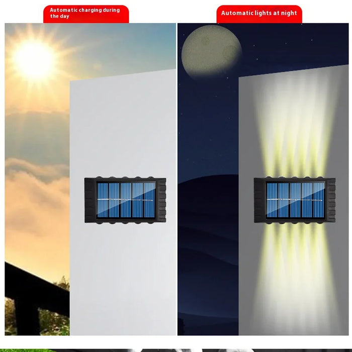 Solar Outdoor Wall Light 4/6/8/10LED Waterproof Garden Light Courtyard Railing Decoration Atmosphere Light Downlight Luminous So