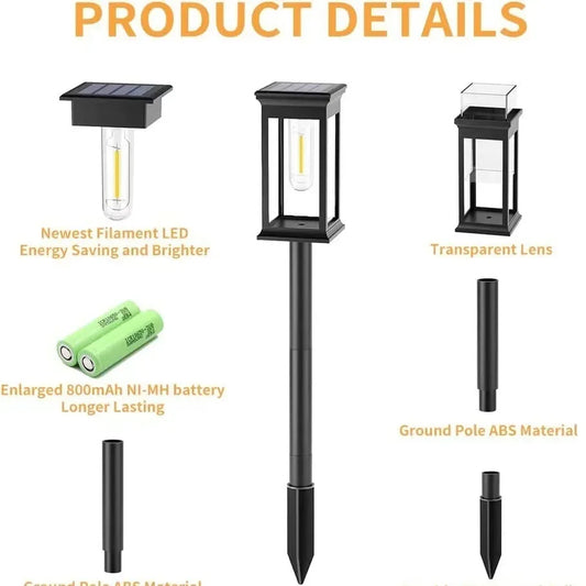 Led Solar Pathway Lights Waterproof Outdoor Solar Lamp for Garden/Landscape/Yard/Patio/Driveway/Walkway Lighting Solar Lights