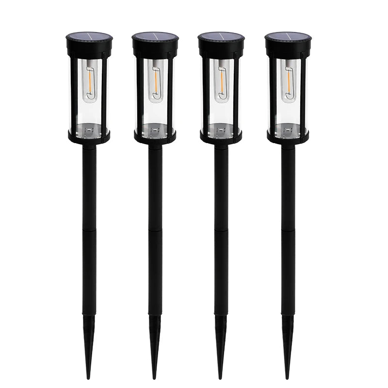 Retro Solar Pathway Warm Lights Outdoor Waterproof Solar Powered Garden for Walkway Yard Backyard Landscape Lighting Decorative