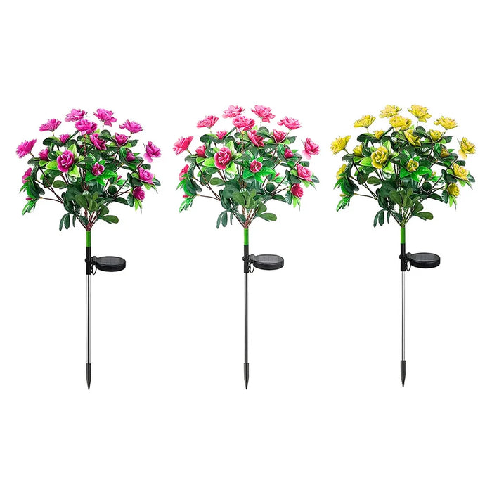 Solar Azalea Flower Lights Waterproof Garden Light Outdoor Pathway Lights Yard Lawn Patio Decorative Lamp Solar Landscape Light