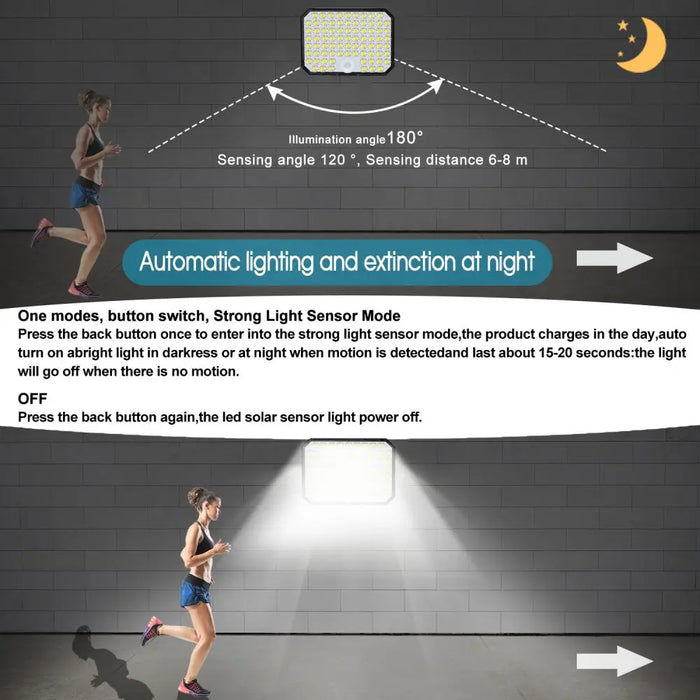 Solar Security Lights Motion Sensor Outdoor 318/238/226LED Garden Lights Waterproof Split Flood Wall Lights Solar Powered 3 Mode