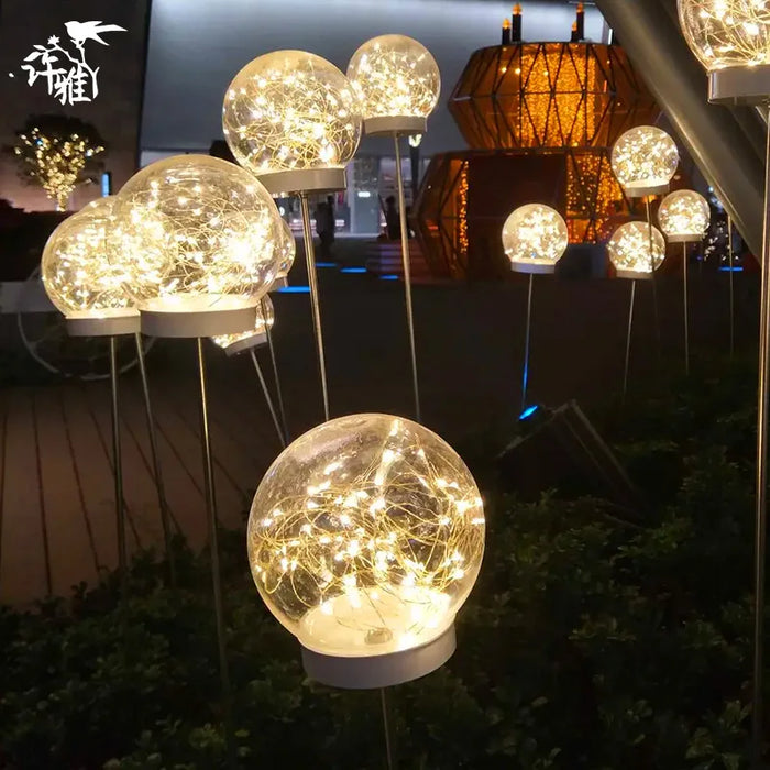 Solar Luminous Ball Reed Lamp Outdoor Scenic Spot Square Park Street Lighting Decoration Landscape Lawn Floor Lamp