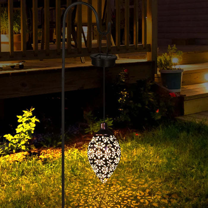 LED Hanging Solar Lights Lantern Metal Lamp Waterproof Outdoor Solar Lamp for Garden Projection Light Halloween Home Decoration