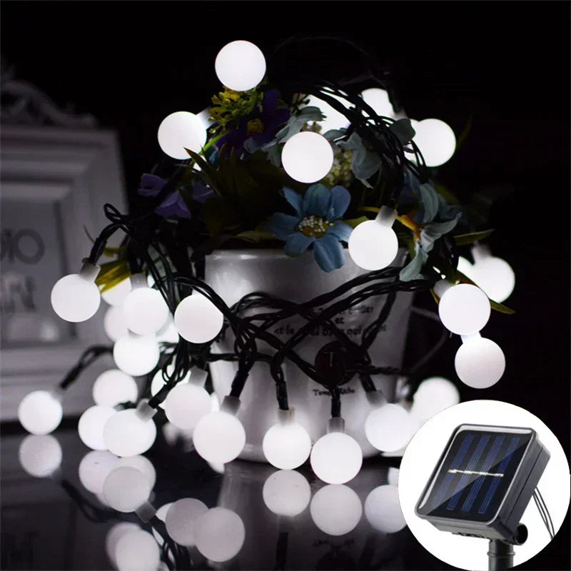 20/50/100LED Solar Outdoor String Lights Round Ball Solar Globe Lights for Garden Patio Holiday Party Christmas Decoration