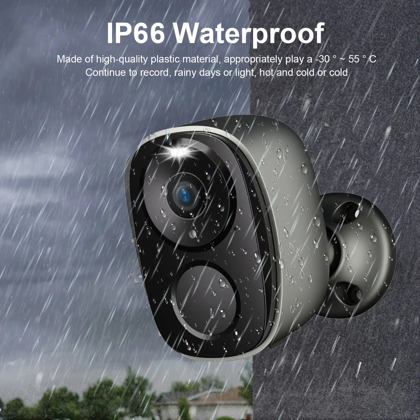 SANSCO 5MP Solar WIFI Surveillance Camera PIR Motion Detection 110° Wide Angle Outdoor Wireless Battery Security Protection CCTV