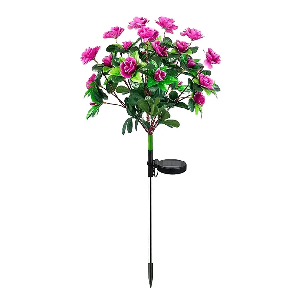 Solar Azalea Flower Lights Waterproof Garden Light Outdoor Pathway Lights Yard Lawn Patio Decorative Lamp Solar Landscape Light