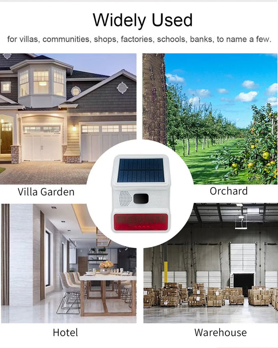 Solar Power  Wireless Sound&Light  Siren Alarm  Burglar Alarm System Home Security  Door Window Alarm Sensor