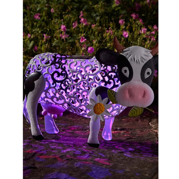 Solar Lights LED Lantern Cow Animal Design Garden Ornaments Indoor Home Bedroom Decoration Landscaping Lights