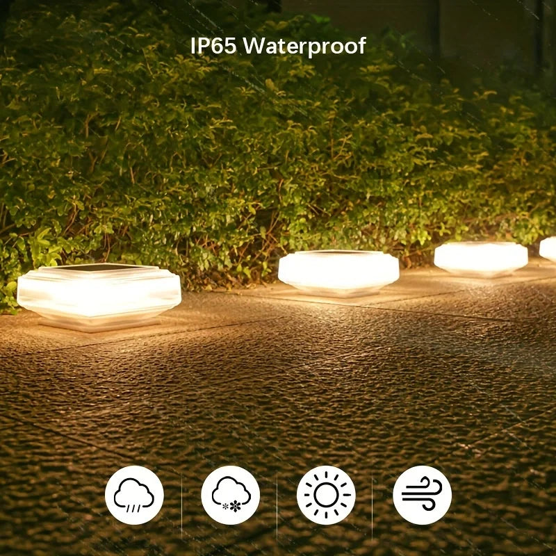 Solar Fence Post Lamp IP65 Waterproof Automatic Day Night Light Landscape Lighting for Outdoor Pathway Garden Camping Home Decor