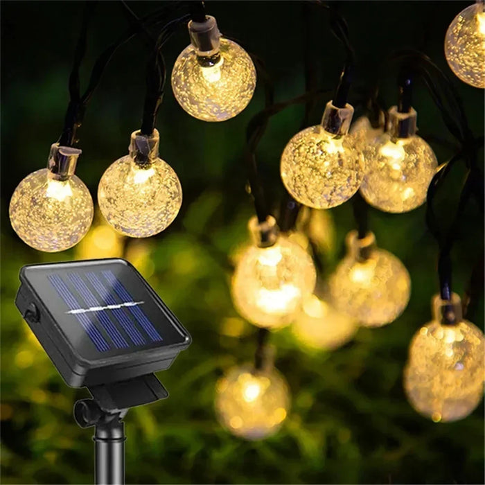 Solar String Lights Garden LED Outdoor Crystal Ball Fairy Light Home Patio Yard Christmas Decoration Lamp Garden Garland Wedding