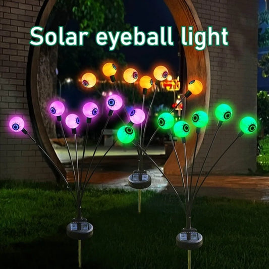 Halloween LED Eyeball Lights Solar Garden Lawn Lights Outdoor Scary Decoration Lights Halloween Party Decorations Waterproof