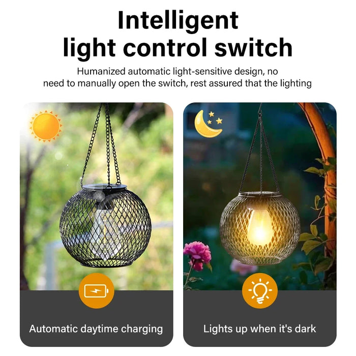 Solar Lantern Outdoor Solar Lights For Outside Decorative Hanging Lights Waterproof Solar Lanterns Hollowed-out Yard Garden Lamp