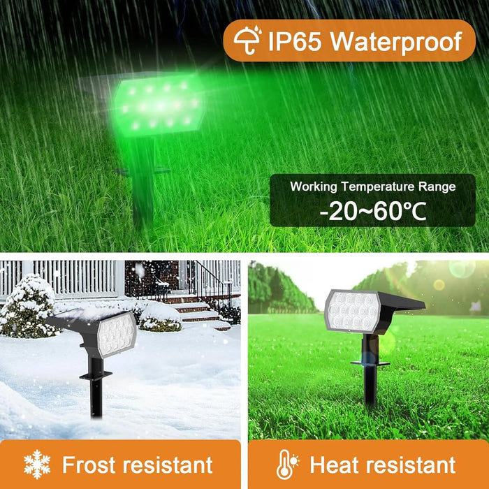 Solar Spot Lights Outdoor52 LED 3 Modes Solar Landscape Spotlights IP65 Waterproof Wall Lights for Walkway Yard Garden