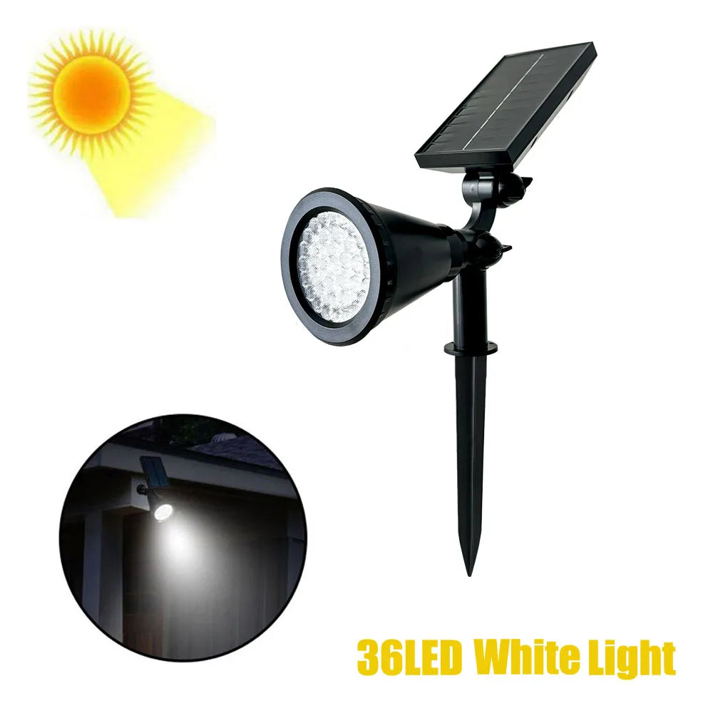 1pc 4/7/18/36LED Solar Spotlights Outdoor IP65 Waterproof Brightness Adjustable Spot Light  for Garden Backyard Driveway Patio