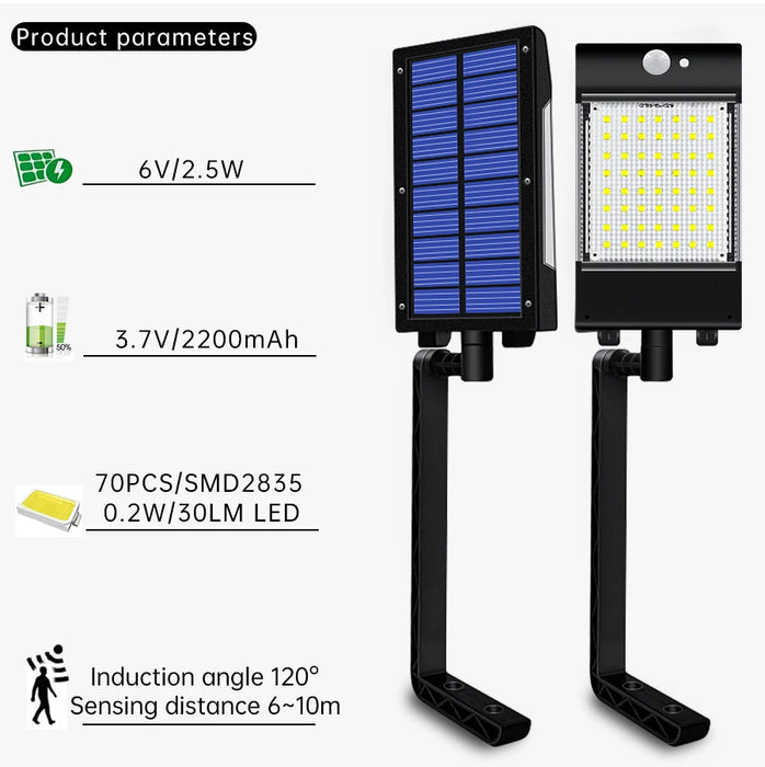 Solar Flood Lights Outdoor 360 Degree Swiveling Solar Security Lamp Solar Motion Sensor Light Ecofriendly and Energy Saving