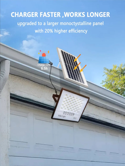 Outdoor Solar Flood Light Patio Light Garage Light with Remote Control Indicator Light IP67 For Outdoor Patio Garden Billboards