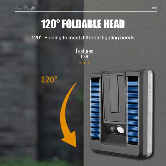 Foldable LED 120° Solar Light Outdoor Wall Lamp Waterproof Spotlights Lamp Motion Sensor Solar 3 Modes Street Light Garden Decor