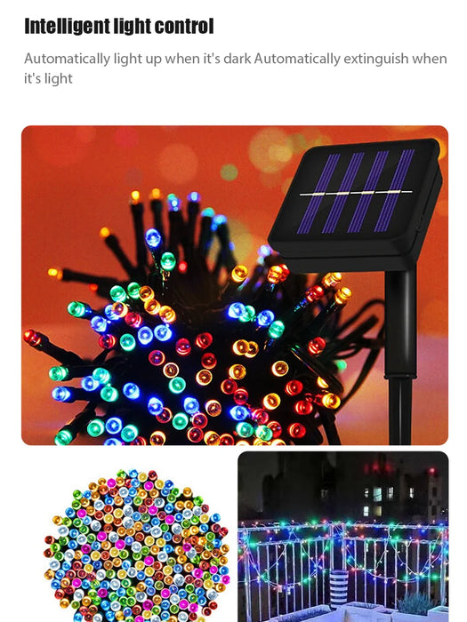 Led Solar String Lights 7m 50 Lights 8 Patterns Solar Fairy String Lights Waterproof Garden Wedding Party Decoration