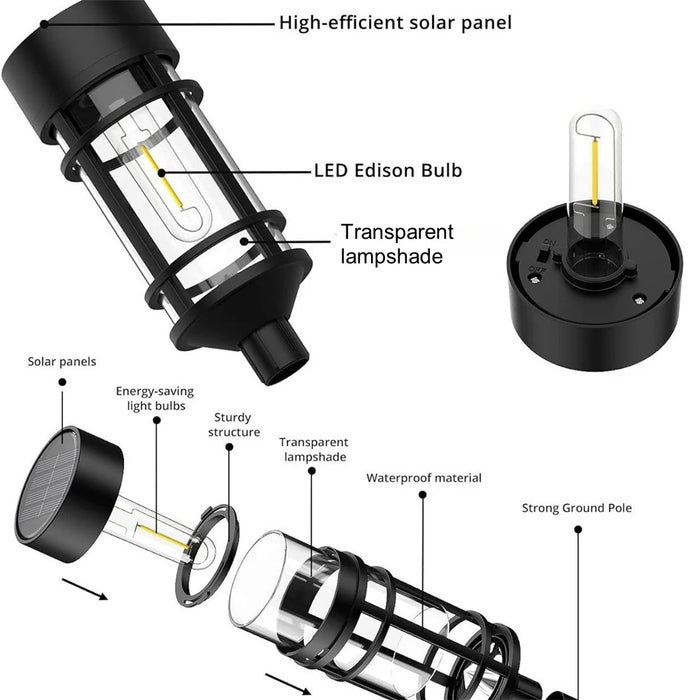 2PCS Solar Pathway Lights Waterproof Upgraded Walkway Landscape Outdoor Driveway Lights for Yard Lawn Patio Garden Decor