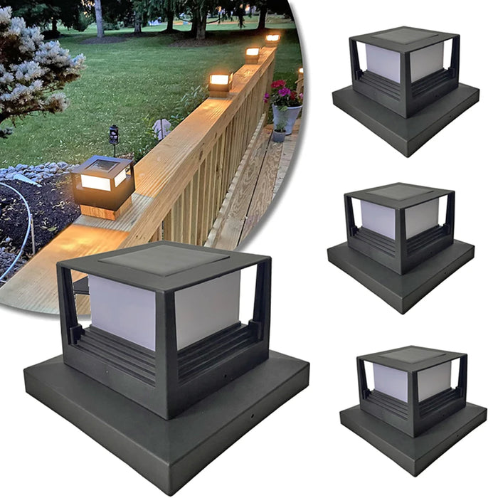 LED Solar Pillar Light Waterproof Solar Lights Outdoor Column Patio Fence Light Garden Sunlight for Courtyard Pathway Decor Lamp