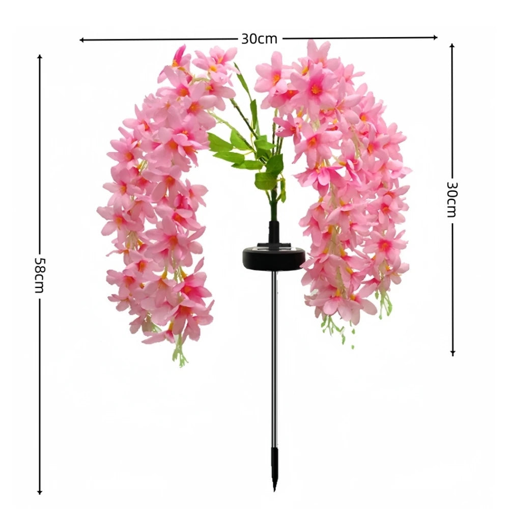 Solar Garden Flower Lights Outdoor Fabric Daisy Lavender Flowering Vine‌ LED Landscape Decorating for Yard Patio Flowerpot